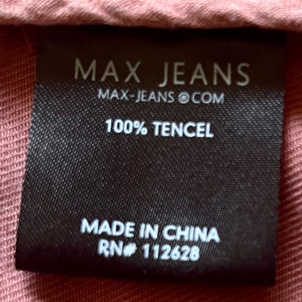 Max Jeans Military Utility Vest Drawstring 4 Front Pockets Dusty Rose Size Small - Picture 16 of 16